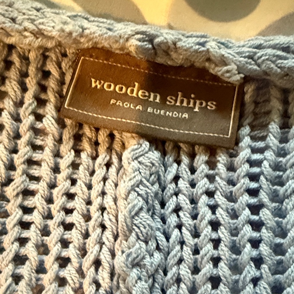 Wooden Ships Blue V-Neck Sweater - Picture 3 of 4